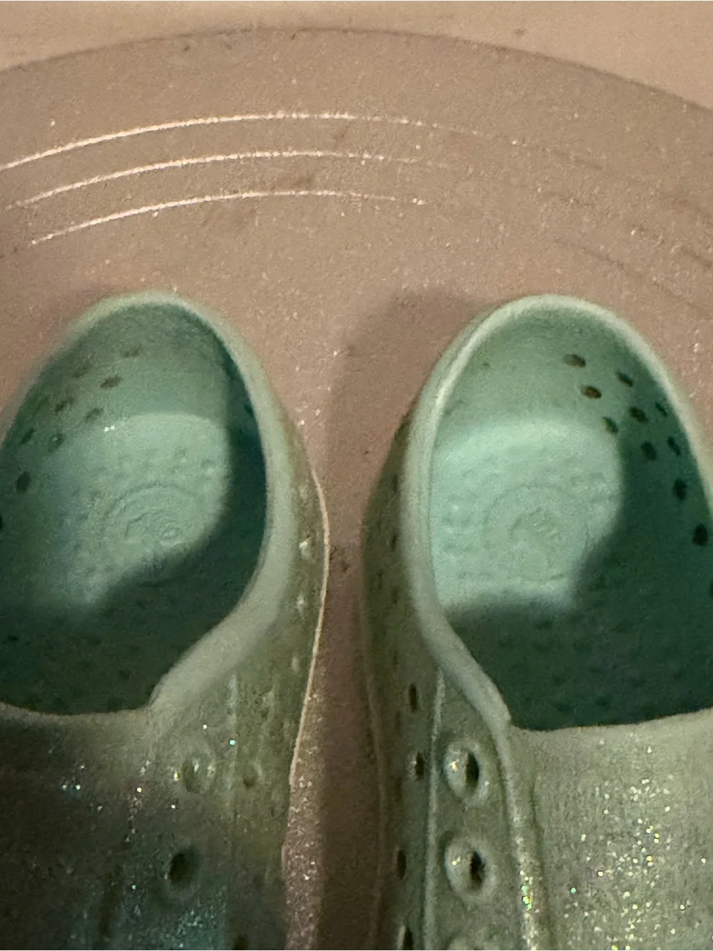 Native Shoes Jefferson Light Blue Sparkle Water Shoes Sz C7 Kids